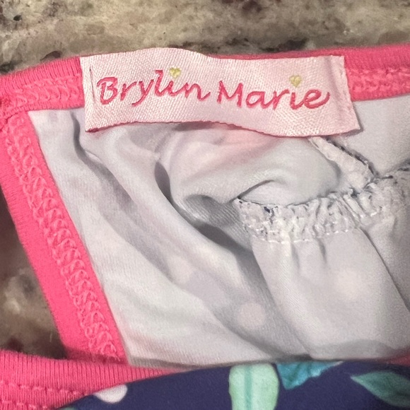 Purple with Pink Roses Ruffle Romper - Picture 2 of 3